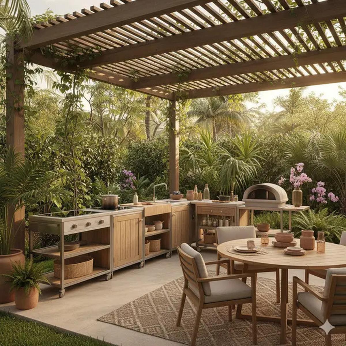 9 Dapur Outdoor Sederhana tapi Berkelas, Cocok untuk Rumah di Daerah Panas