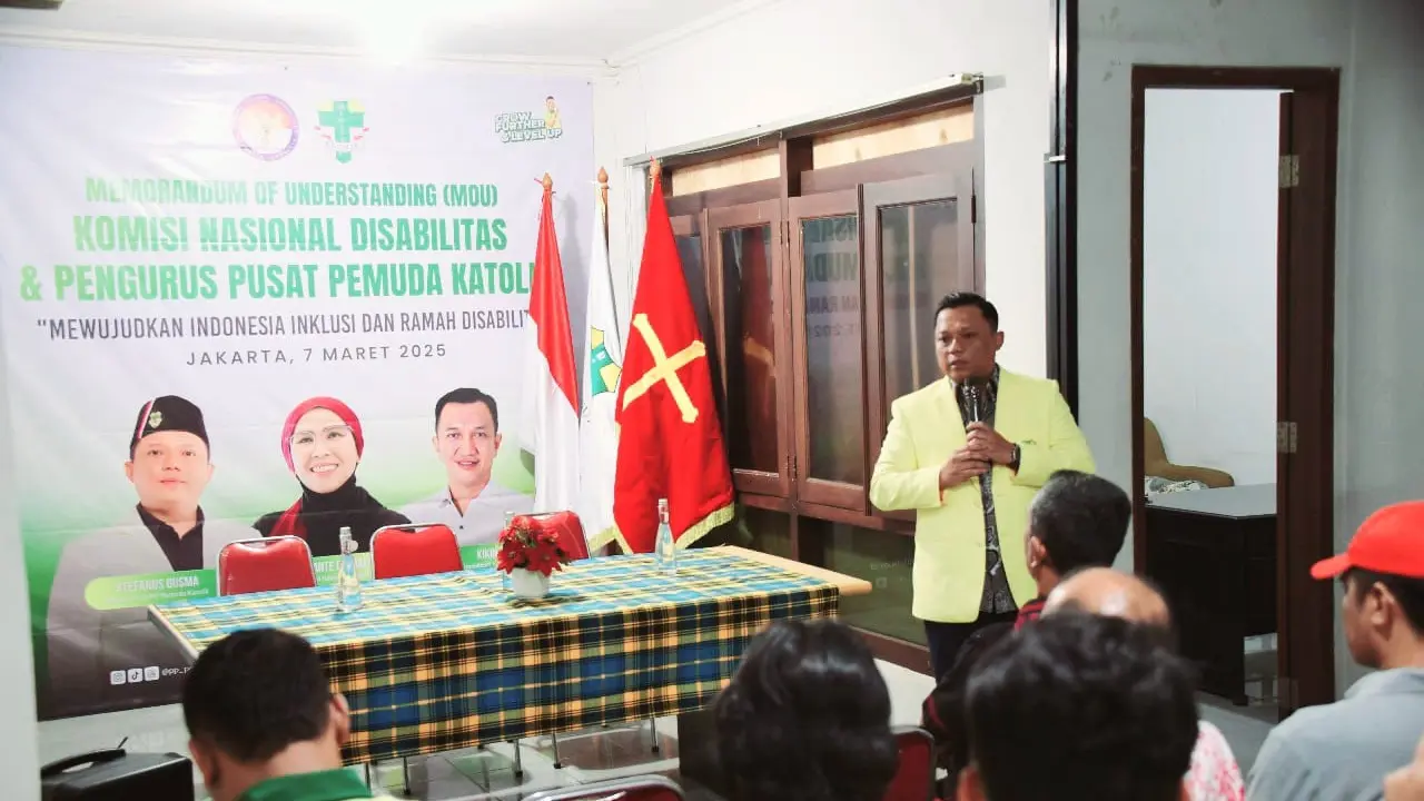 Ketua Umum Pengurus Pusat Pemuda Katolik, Stefanus Gusmadi Sekretariat Pemuda Katolik, Pejompongan, Jakarta Pusat, Jumat, (7/3) (Istimewa)