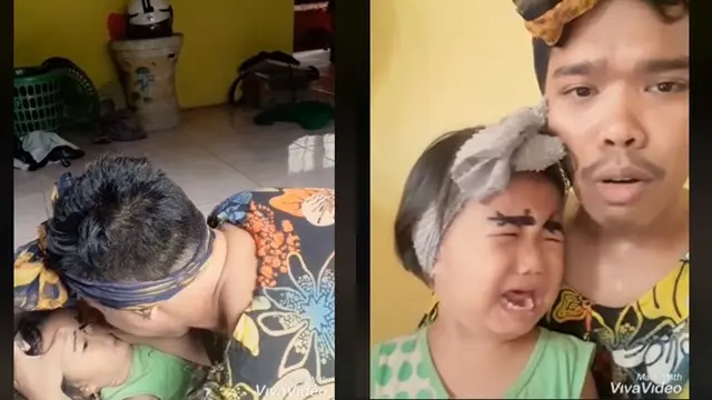Sang Ayah Lukis Alis Anaknya Agar Terlihat Tebal, Endingnya Bikin Ngakak