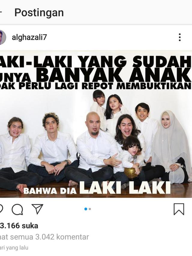 Unggahan Al Ghazali. (Foto: Instagram @alghazali7)