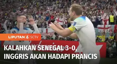 Tumbangkan Senegal, Inggris berhak melaju ke babak 8 besar Piala Dunia Qatar 2022. Harry Kane, akhirnya berhasil mencetak gol untuk pertama kalinya di Piala Dunia Qatar 2022. The Three Lions, akan menghadapi Prancis di pertandingan selanjutnya.