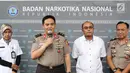 Kadiv Humas Mabes Polri Irjen M Iqbal dalam jumpa pers di Gedung BNN, Jakarta, Rabu (6/3). Mabes Polri merekomendasikan politikus Andi Arief yang positif menggunakan sabu-sabu untuk menjalani rehabilitasi pada hari ini. (Liputan6.com/Immanuel Antonius)