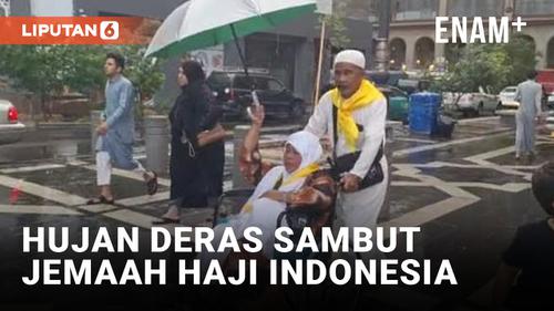 VIDEO: Hujan dan Petir Sambut Kedatangan Jemaah Haji Indonesia di Masjid Nabawi