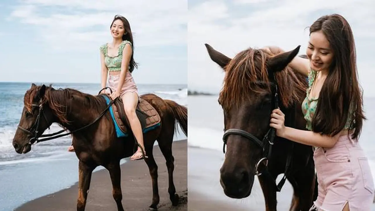 Curi Perhatian, Ini 6 Momen Seru Natasha Wilona Naik Kuda di Tepi Pantai