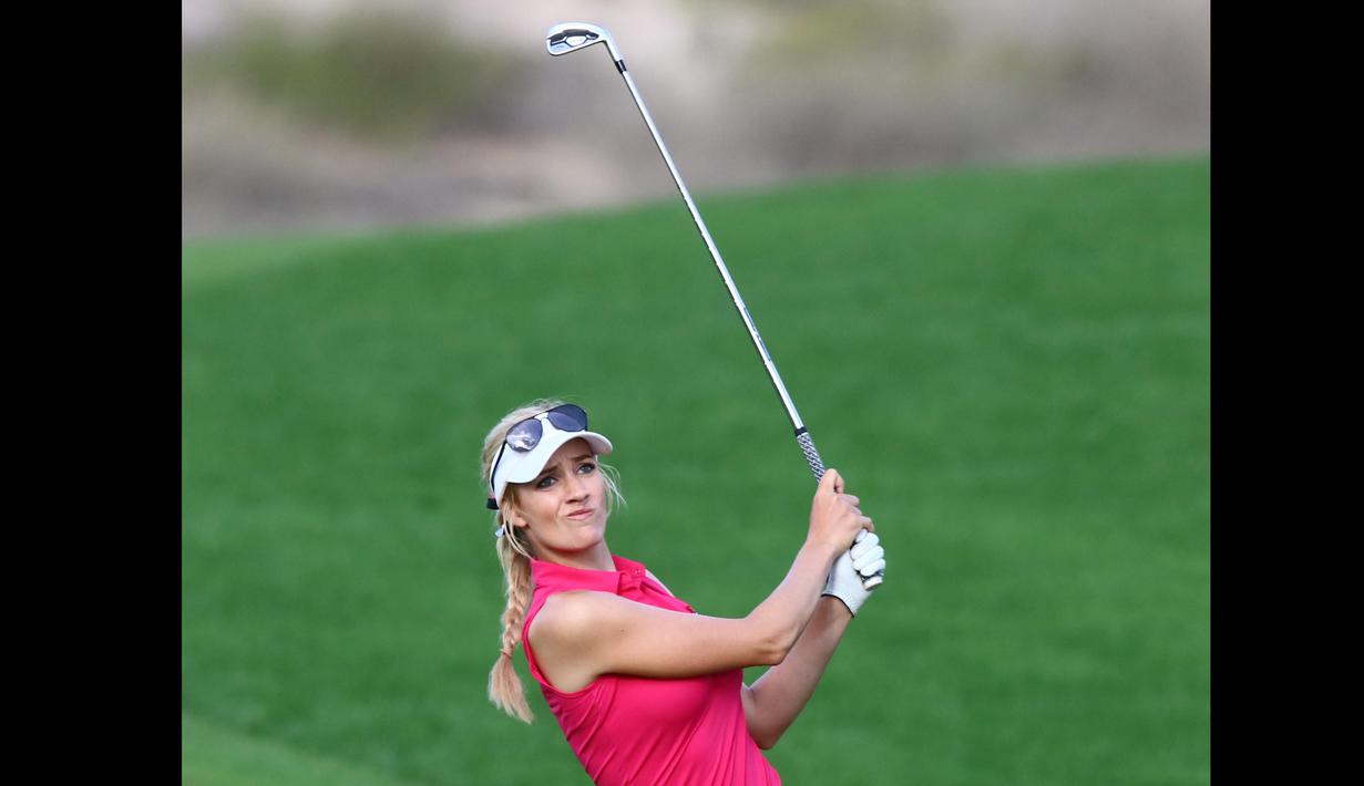 Pegolf asal Amerika Serikat itu sendiri sebenarnya sudah meniti karier lebih panjang ketimbang karier profesionalnya. Di arena golf junior tahun 2010, nama Paige Spiranac bahkan pernah masuk 20 besar. (AFP/Nezar Balout