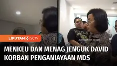Menteri Keuangan Sri Mulyani Indrawati dan Menteri Agama Yaqut Cholil Qoumas membesuk Cristalino David Ozora. Selain memberi dukungan moril kepada keluarga, kedua menteri ini juga mendoakan agar David lekas sehat kembali.