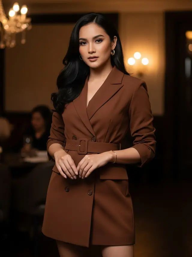Model Dress Coklat Mahogany yang Elegan