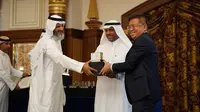 Pemerintah Arab Saudi memberikan penghargaan kepada tiga negara pengirim jemaah haji terbanyak pada 2023, yakni Indonesia, Pakistan, dan Banglades. (FOTO: MCH PPIH ARAB SAUDI 2023)