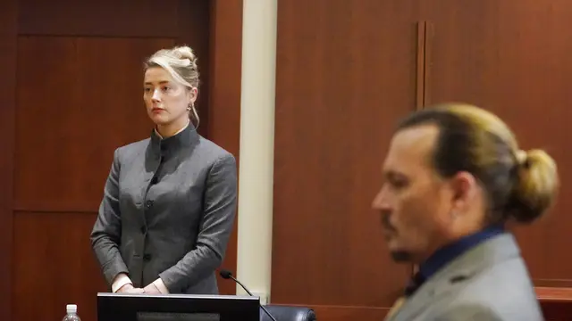 Persidangan Johnny Depp vs Amber Heard. (AP Photo/Steve Helber, Pool)