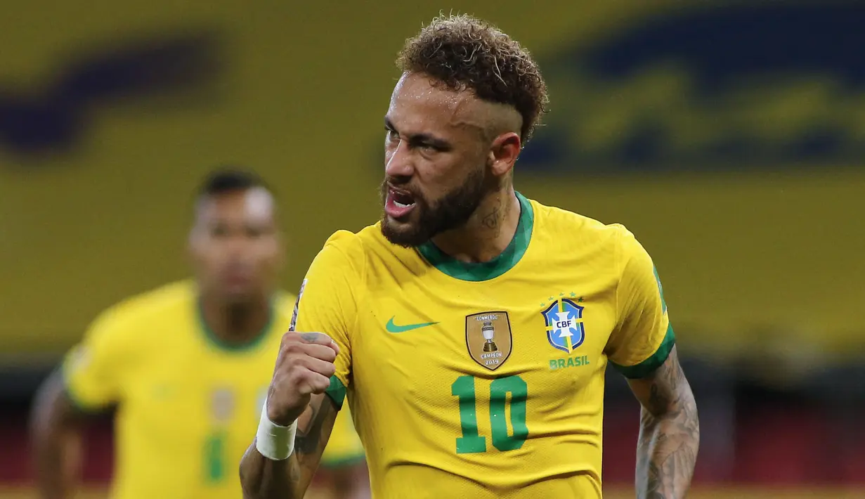 Neymar menyatakan dengan terang-terangan bahwa edisi 2022 ini akan menjadi ajang terakhirnya di Piala Dunia. Pemain bernomor punggung 10 tersebut tercatat telah mengoleksi 119 caps dengan mencetak 74 gol. Neymar tentu akan tampil maksimal karena Brasil merupakan tim favorit di ajang ini. Tim Samba akan tergabung ke dalam Grup G bersama Serbia, Swiss, dan Kamerun. (AFP/Silvio Avila)