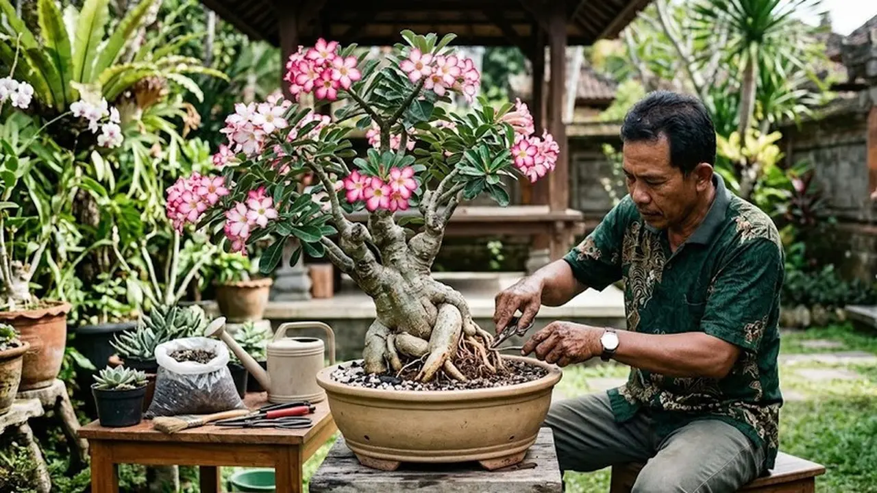 Cara Mengerdilkan Kamboja Jepang agar Batang Gemuk dan Rajin Berbunga