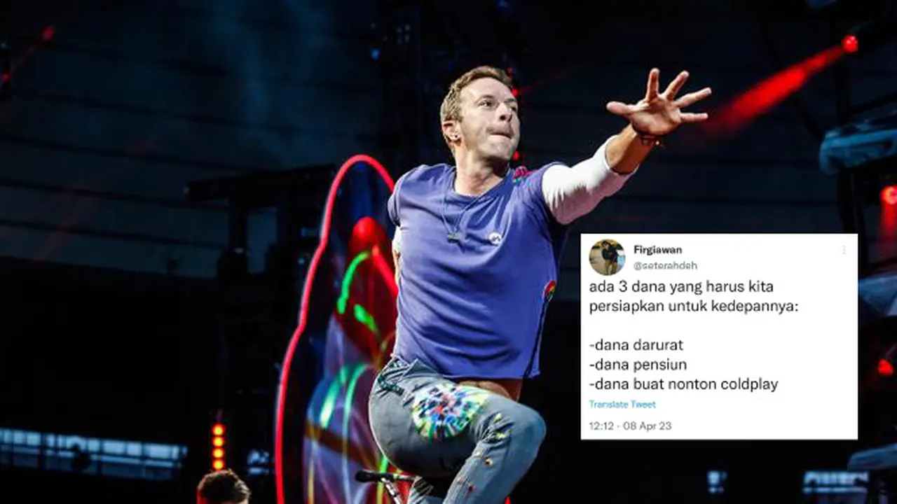Belum Diumumkan Secara Resmi Apakah Benar Coldplay Konser di Indonesia. Namun, Para Fans Sudah Menabung Sejak Dini Siap-Siap Jika Chris Martin Cs Benar-Benar Konser di Jakarta   (AFP Photo/Geoffroy Van Der Hasselt)