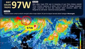 Bibit Siklon 97W Intai Sulut, Waspada Cuaca Ekstrem