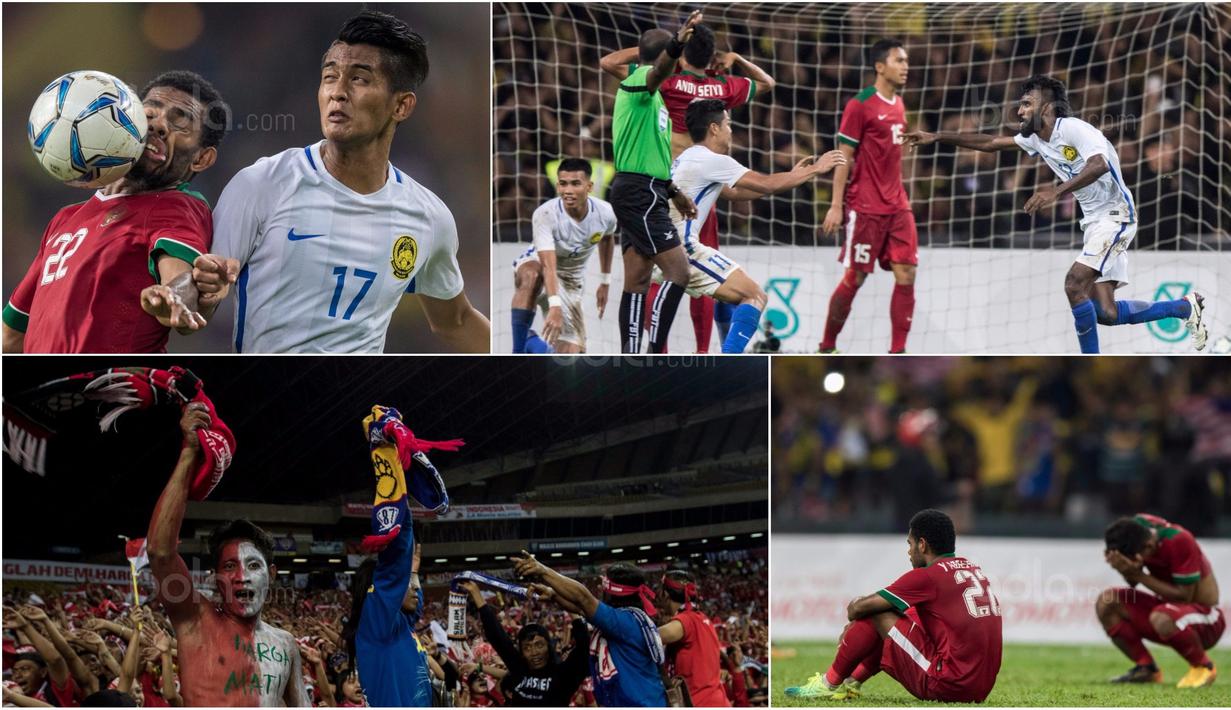 Berikut ini lima momen menarik Timnas Indonesia saat kalah 0-1 dari Malaysia pada laga semifinal SEA Games 2017 Malaysia. (Bola.com/Vitalis Yogi Trisna)