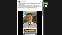 Cek Fakta Liputan6.com mendapati klaim video Menteri Keuangan (Menkeu) Purbaya Yudhi Sadewa mengumumkan kuis tebak nama kota. (Foto: tangkapan layar Facebook)