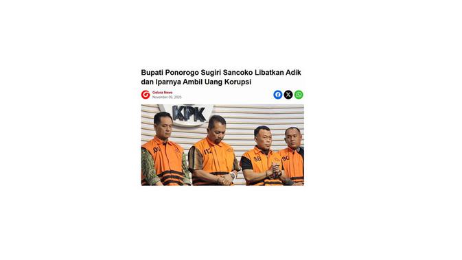 <p>Cek fakta artikel Jokowi terima uang fee Rp 280 miliar dari Bupati Ponorogo</p>