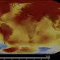 Visualisasi soal perubahan suhu Bumi dalam beberapa tahun terakhir. (Kredit: NASA)