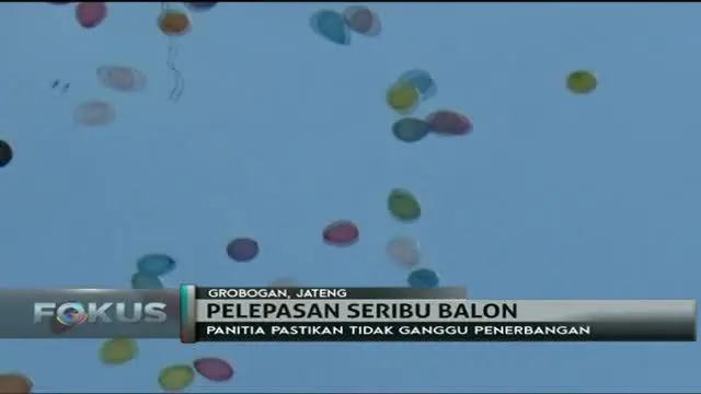 Warga Grobogan Terbangkan Seribu Balon di Bukit Cinta Jatipohon