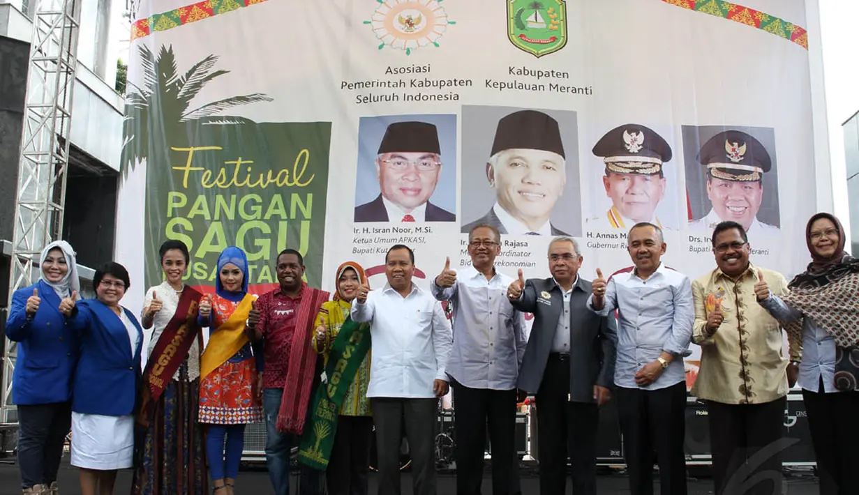 Wakil Menteri Pertanian, Rusman Heriawan meresmikan para duta sagu Indonesia, Festival Pangan Sagu Nusantara (Liputan6.com/Gilar Dhani)