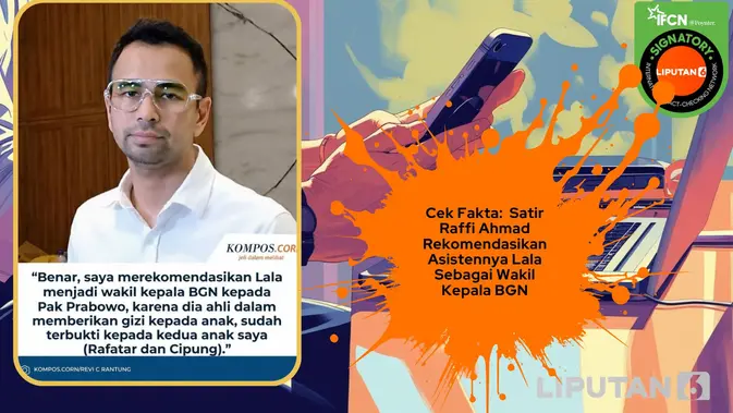 Cek Fakta: Satir Raffi Ahmad Rekomendasikan Asistennya Jadi Wakil Kepala BGN