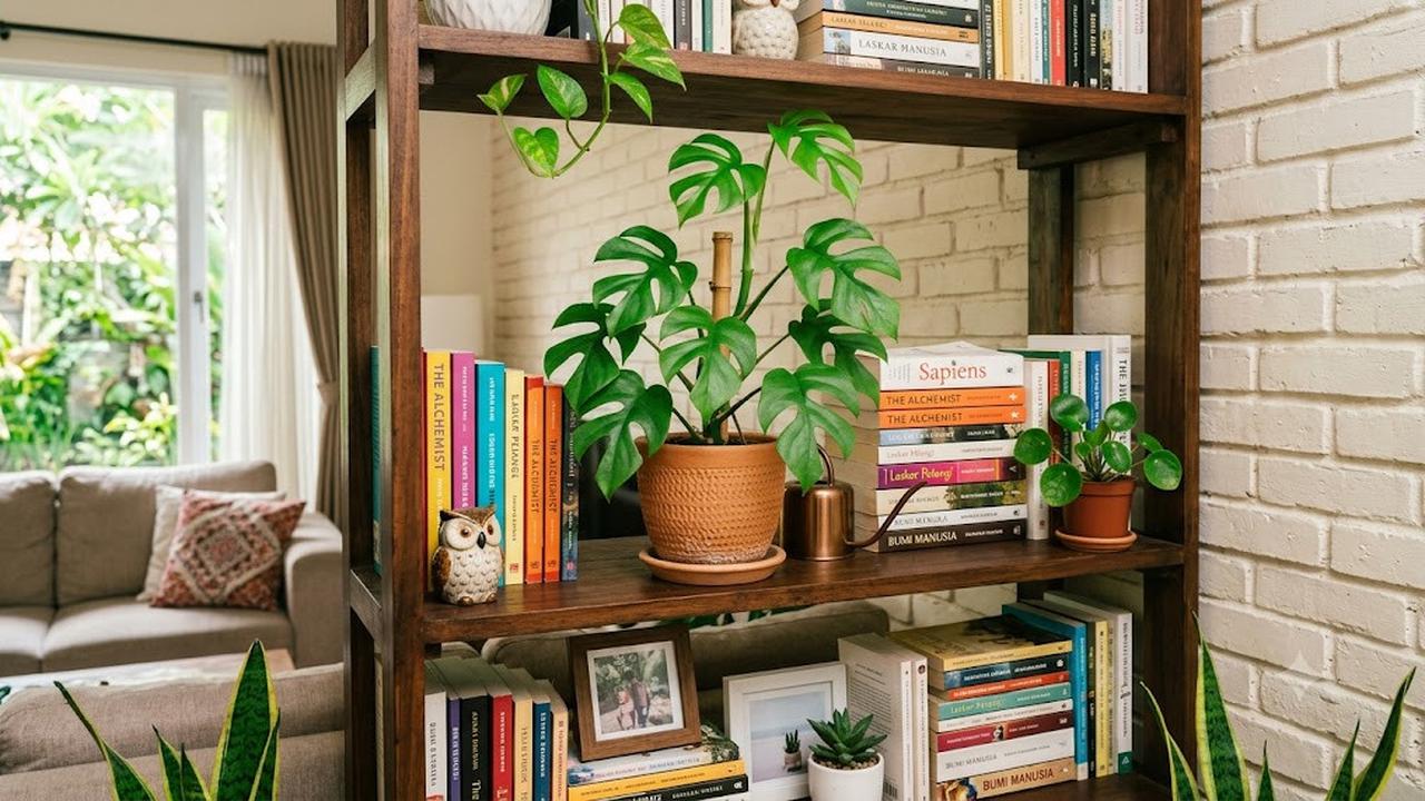 16 Jenis Tanaman Hias yang Cocok untuk Rak Buku Indoor, Sudu Baca Makin Estetik