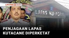 Penjagaan di Lapas Kutacane, Aceh Tenggara, diperketat pascakaburnya 52 tahanan.  Personel Brimob diperintahkan berjaga di depan pintu lapas.