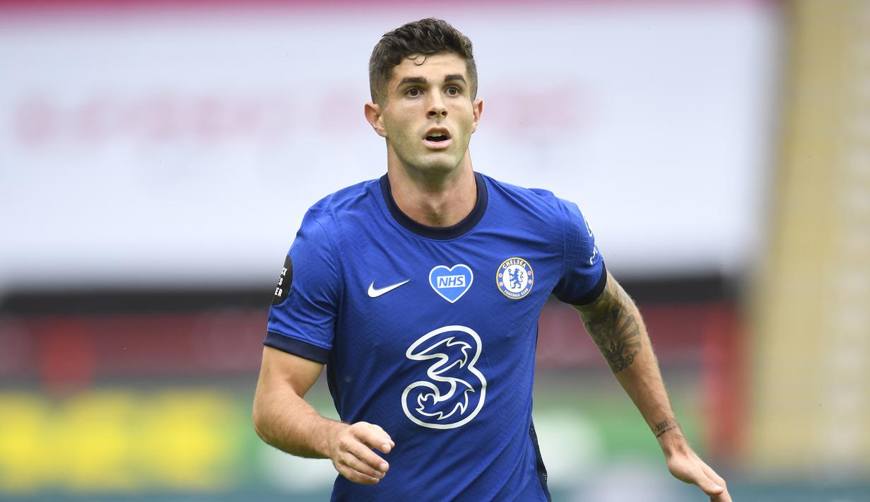 4. Christian Pulisic (64 Juta Euro) - Christian Pulisic bergabung dengan Chelsea pada tahun Januari 2019. Pemain asal Amerika Serikat ini didatangkan Chelsea dari Borussia Dortmund dengan transfer 64 juta euro. (AFP/Peter Powell/pool)