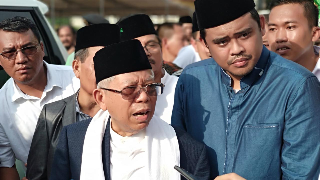 Ma'ruf Amin di Padang Lawas Utara, Sumatera Utara.