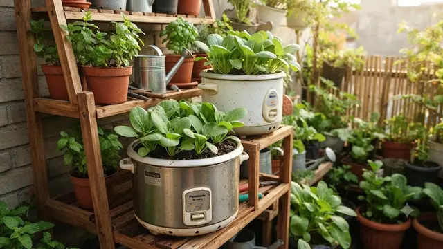 Ide Magic Com Rusak untuk Pot Sayur