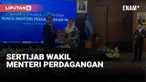 Wakil Menteri Perdagangan periode 2019-2024 Jerry Sambuaga melakukan Serah Terima Jabatan (Sertijab) kepada Wakil Menteri Perdagangan periode 2024-2029 Dyah Roro Esti.