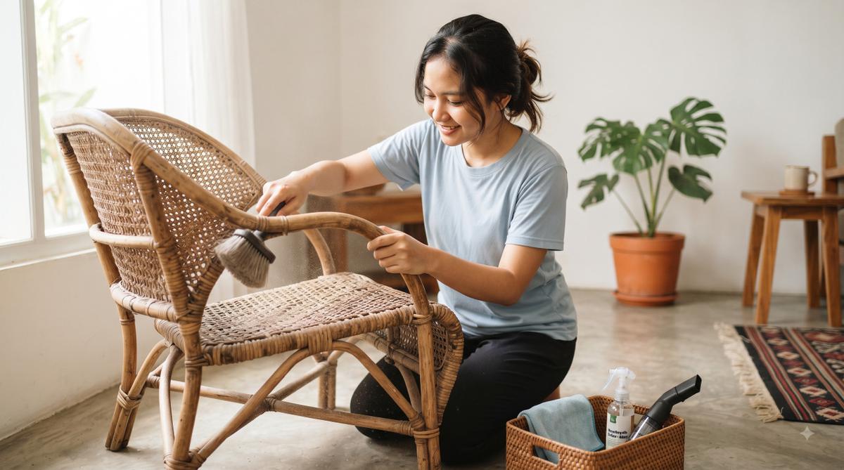 Cara Membersihkan Debu pada Furnitur Rotan