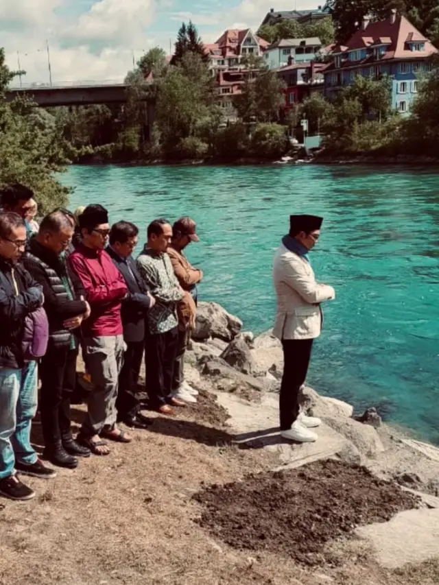Ridwan Kamil di Sungai Aare. (Foto: Dok. Instagram @ridwankamil)