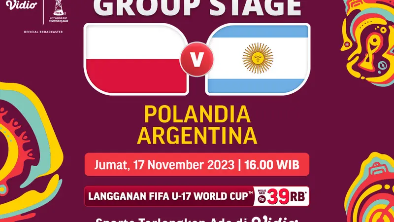 Jadwal dan Live Streaming Polandia U-17 vs Argentina U-17 di Vidio