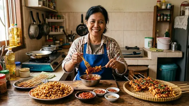 Resep Sate Makaroni Krispi Pedas/AI Generated
