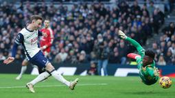 Setan Merah keok 0-1 setelah James Maddison merobek gawang Andre Onana di menit ke-13. (AP Photo/Ian Walton)