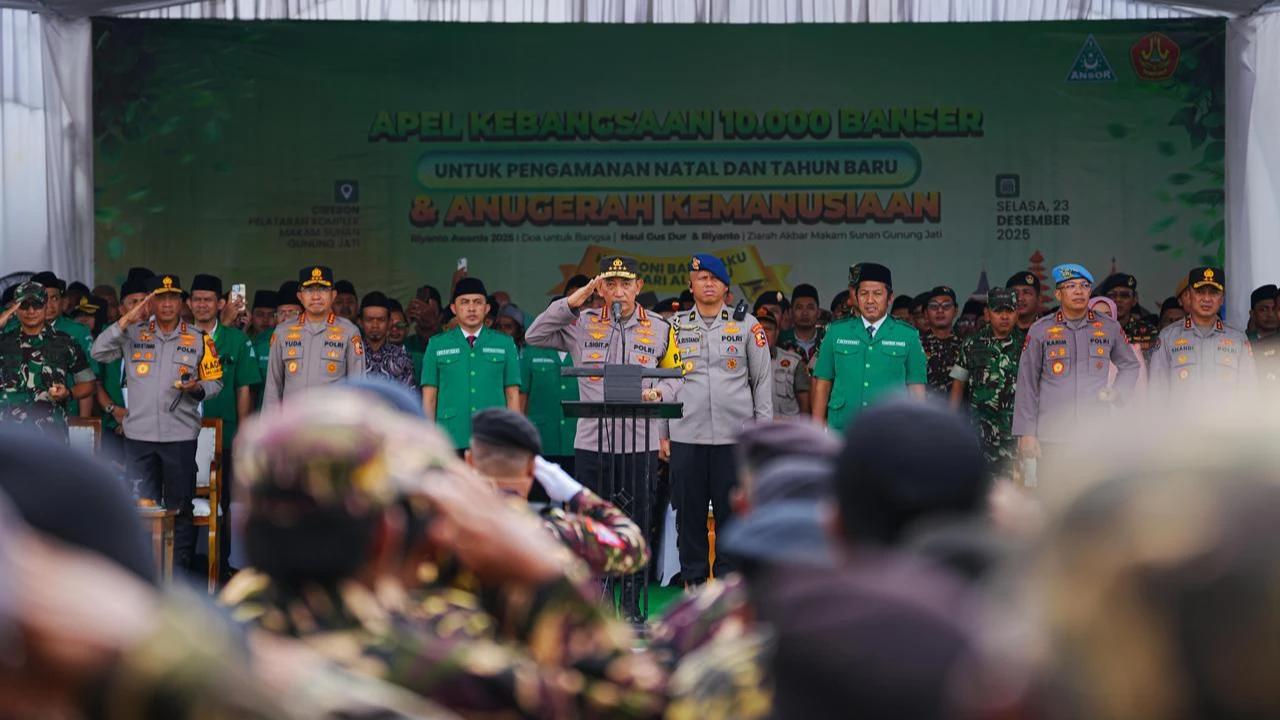 Pimpin Apel Kebangsaan Banser, Kapolri Ingatkan Kesiapsiagaan Hadapi Bencana Saat Libur Nataru