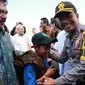 Yohanes Ande Gala atau biasa disapa Joni bocah pemanjat tiang bendera kembali ke Kupang, Nusa Tenggara Timur (NTT), Rabu (22/8/2018).