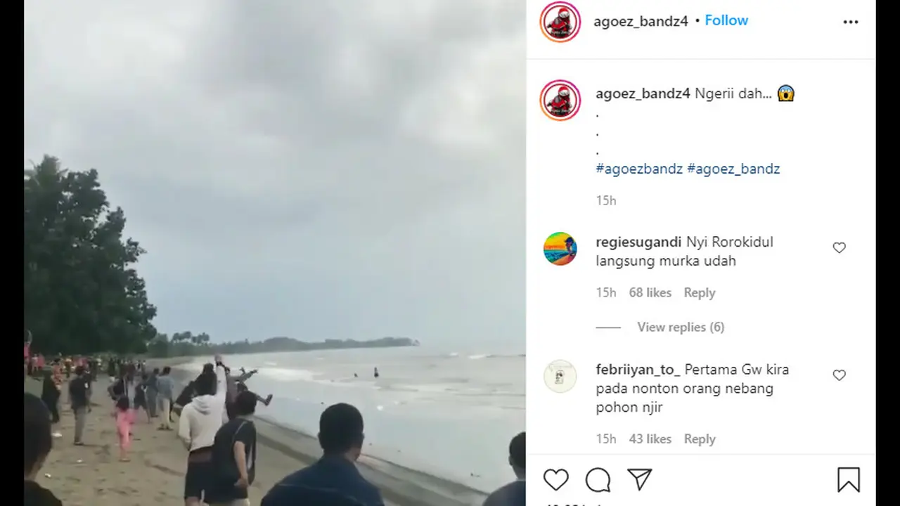 Melalui unggahan Instagram @agoez_bandz4, diketahui dua orang pengendara motor melakukan adu balap di pantai.