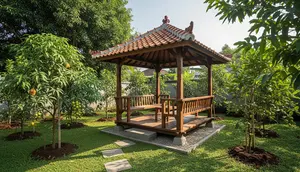 6 Model Gazebo Sederhana untuk Kebun Buah di Lahan Terbatas, Nyaman dan Fungsional