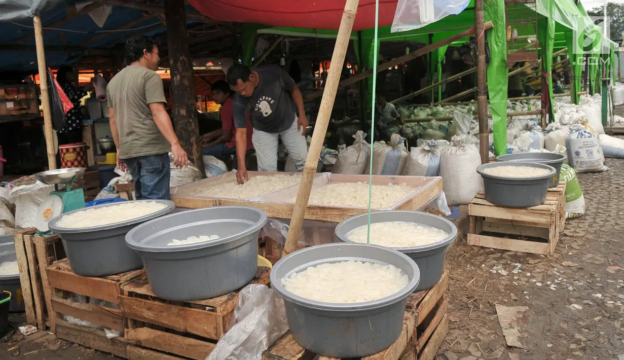 Pedagang memisahkan buah kolang-kaling yang akan dijual di Pasar Induk, Kramat Jati, Jakarta Timur, Jumat (2/6). Pada bulan Ramadan permintaan buah kolang-kaling naik hingga tiga kali lipat. (Liputan6.com/Yoppy Renato)