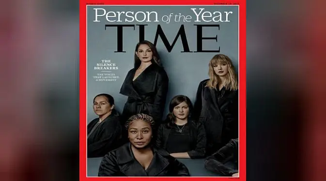 Susan Fowler menjadi sampul majalah Time, Person of the Year, bersama Ashley Judd, Adama Iwu, Taylor Swift, and Isabel Pascual (Foto: Time via Reuters)