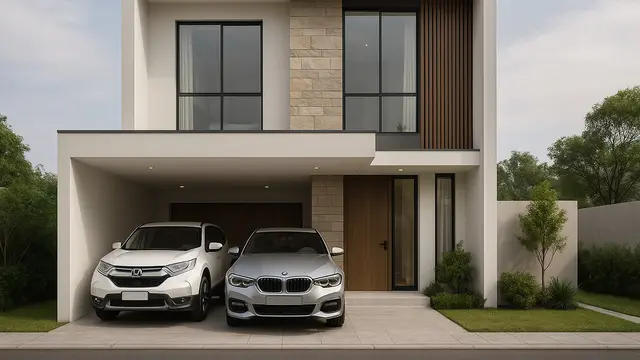 Inspirasi Desain Rumah 6x12 dengan Garasi 2 Mobil