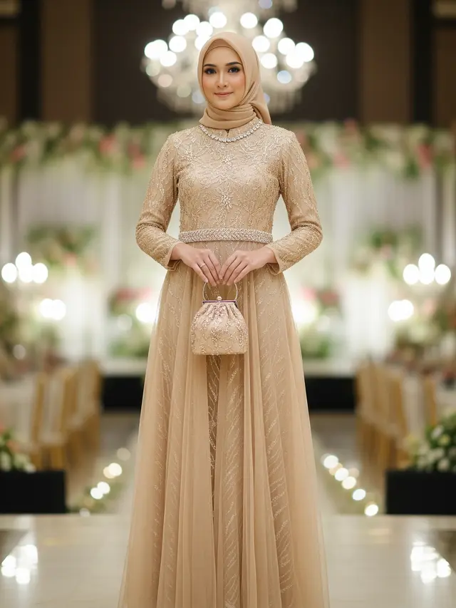 9 Model Gamis Warna Elegan untuk Acara Lamaran, Anggun di Momen Spesial