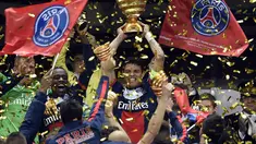 Paris Saint-Germain menjuarai Piala Liga Perancis Sabtu (19/4/2014) (AFP Photo/Franck Fife).