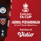 Siaran Langsung FA Cup Putaran Kelima di Vidio : Manchester City Vs Bristol City, Manchester United Vs West Ham