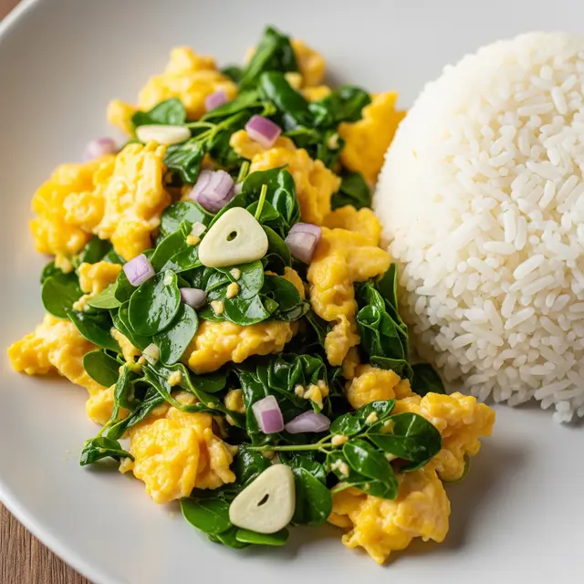 Resep Tumis Daun Kelor dan Telur Orak-arik (Image by Gemini AI)