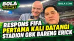 Ketua Umum PSSI Erick Thohir bersama Presiden FIFA Gianni Infantino mendatangi dan meninjau Stadion Utama Gelora Bung Karno (SUGBK), Senayan, Jakarta, Minggu (4/10) malam. Ini merupakan kali pertama Presiden FIFA Gianni Infantino mengunjungi langsung...