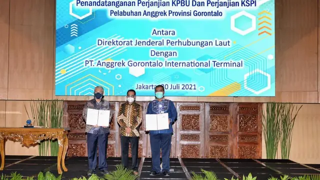 Kemenhub menandatangani skema Kerja Sama Pemerintah dan Badan Usaha (KPBU) untuk  pembangunan Pelabuhan Anggrek di Kabupaten Gorontalo Utara.
