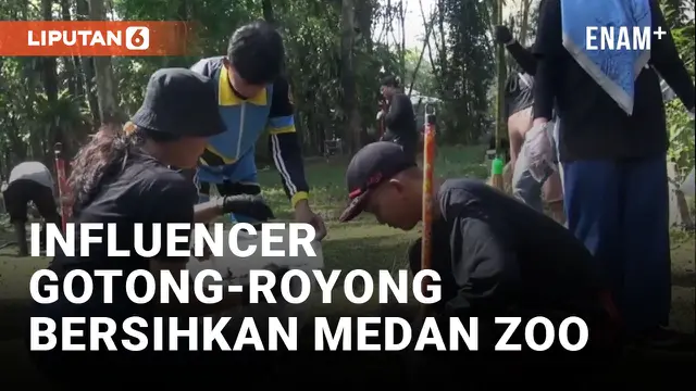 Influencer dan Pegiat Lingkungan Lakukan Bersih-bersih di Medan Zoo
