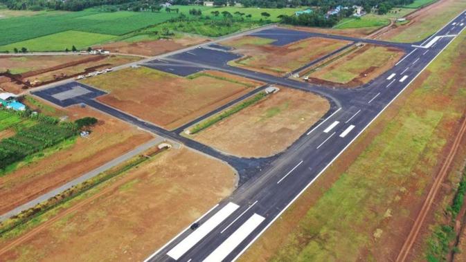 Pembangunan Bandara Jenderal Besar Soedirman Purbalingga mencapai 83,83 persen per 10 Januari 2021. (Foto: Liputan6.com/Rudal Afgani Dirgantara)